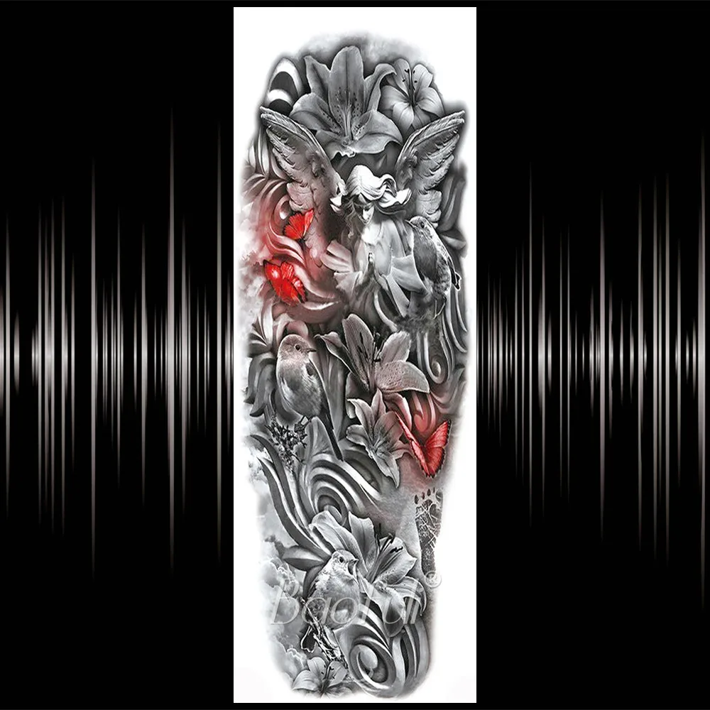 Временные татуировки на всю руку ногу воин реалистичные Египетские пирамиды