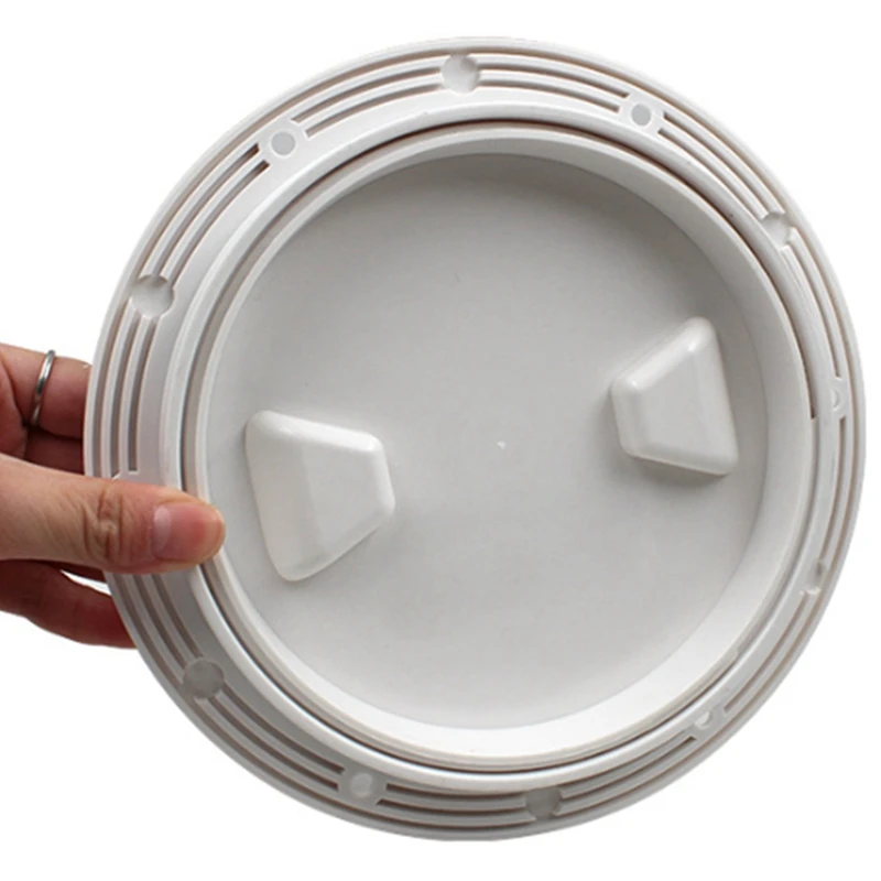 

2 PCS White Access Hatch Cover Screw Out Deck Plate Detachable Cover Round Deck Plate Non-Slip 6 Inch