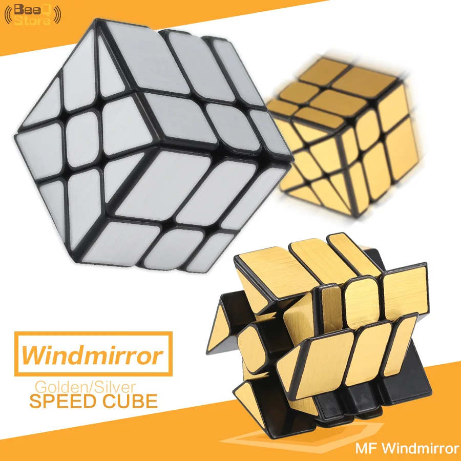 Mofangjiaoshi Windmirror Cube Magic Fire Wheels Золотой Серебристый Матовый скоростной куб 3x3x3 для