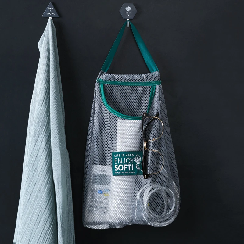 

BalleenShiny Polyester Fruit Vegetable Storage Mesh Bag Portable Folding Ginger Garlic Hanging Pocket Supermarket Shopping Bags