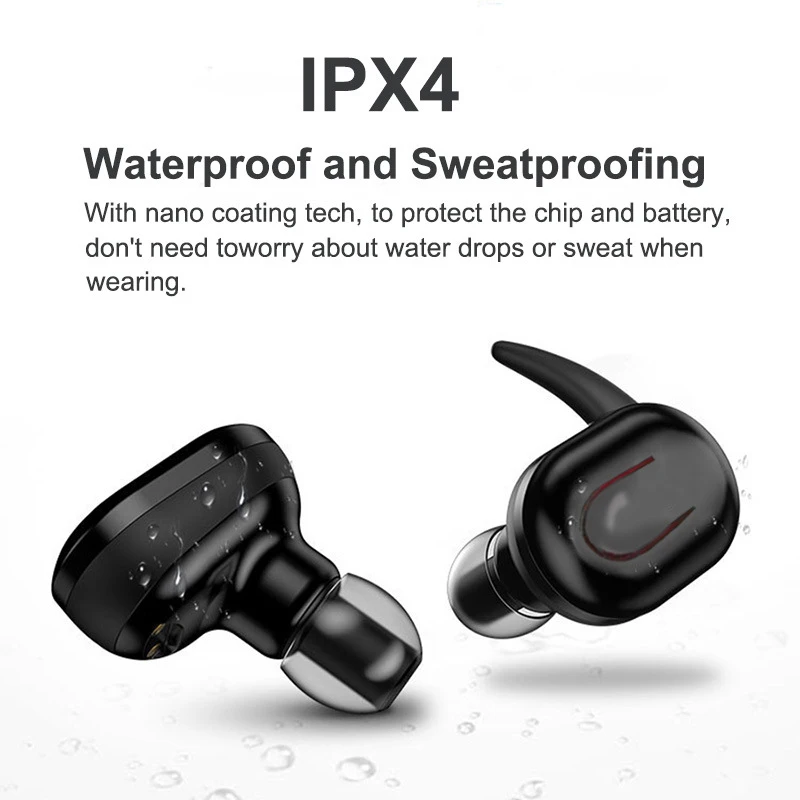 Портативные TWS беспроводные Bluetooth наушники V5.0 + EDR 3D стерео вкладыши с зарядным