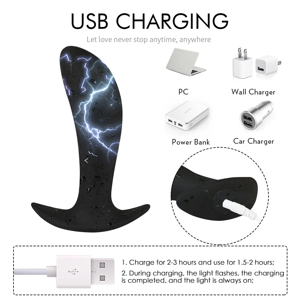 Electric Shock Vibrating Prostate Massager Men Anal Powerful Motors 10 Stimulation Butt Plug Dildo Silicone Sex Toys for Adults | Красота и