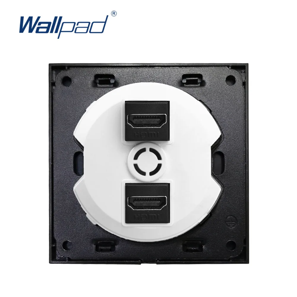 Wallpad 2 HDMI-совместимая настенная электрическая розетка серебристая панель из