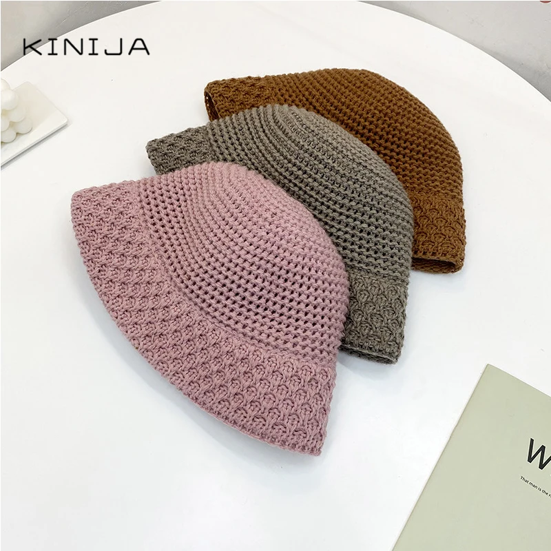 Осенняя женская вязаная шапка в рыбацком стиле аксессуары винтажная