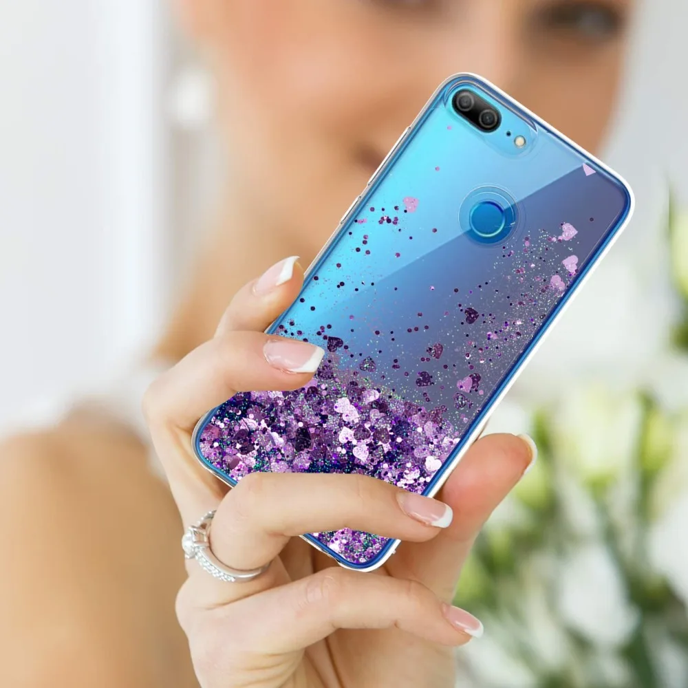 Чехол для Honor 9 Lite блестящие чехлы с динамической жидкостью и зыбучим песком Huawei