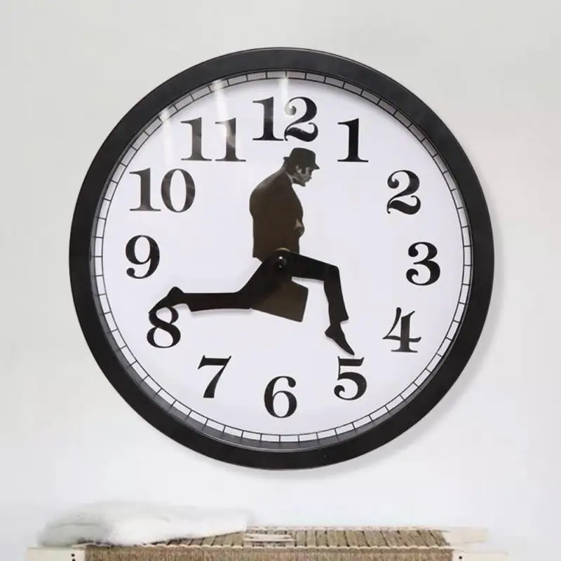 

2021 Silly Walks Clock DIY Comedy Novelty Wall Watch Funny Walking Silent Clock Punch-free Art Decorations Home Decor Supplies