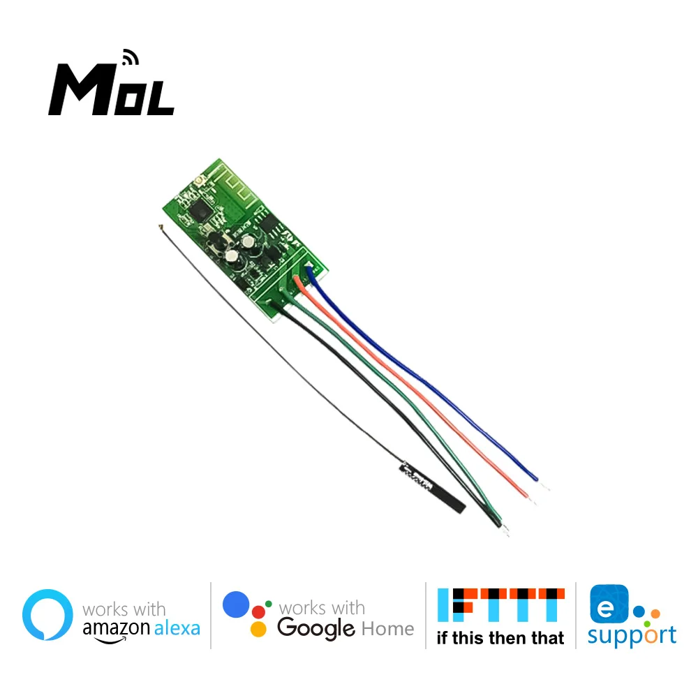 

MOL12V DC WiFi Smart Switch for Tags Remote Controls Electronic Lock Keyless Door Gate Lock Using eWelink with Alexa Google home