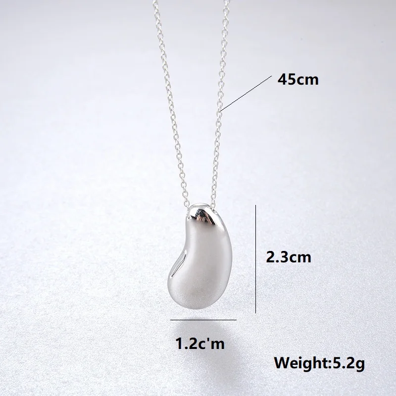 

Gold bean necklace 925 silver for women unique necklace simple minimalist elegant dainty necklace