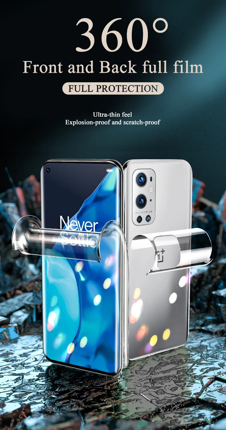 3 In 1 Full Front Back OnePlus 10Pro 9Pro Screen Protector For One Plus 8 Pro Hydrogel Film 1+9 1Plus 9RT HD Soft 1+ 8T 1+8Pro | Мобильные