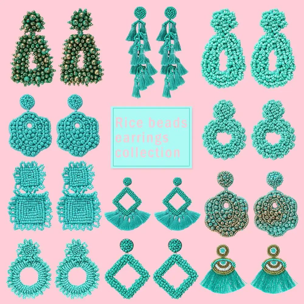 Женские богемные серьги ROYALBEIER эффектные свадебные ручной работы с бусинами