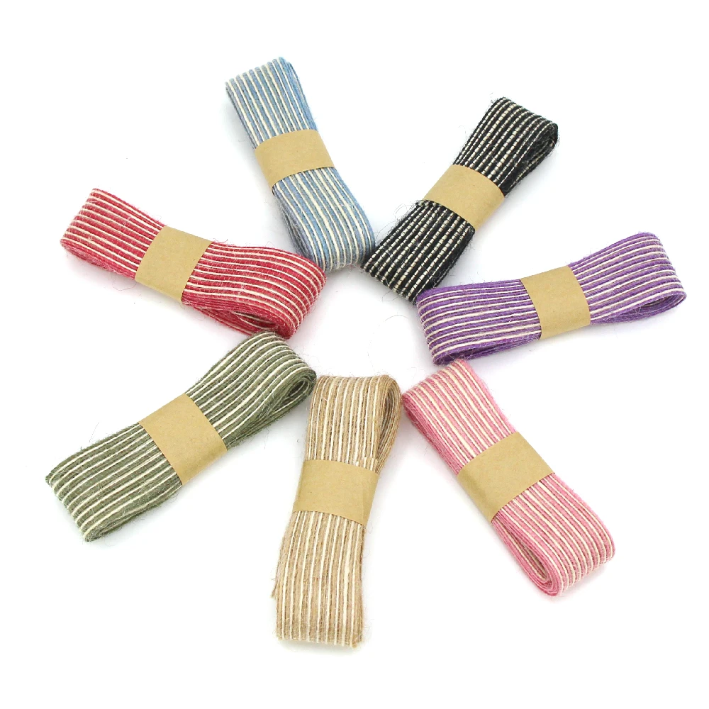 2 м/лот 3 см Milti-Colors лента из джута мешковины для свадьбы/рождественской вечеринки