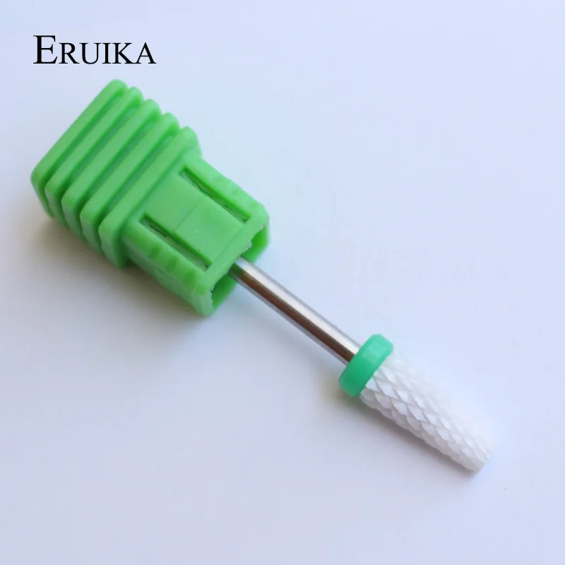Green ERUIKA 1 шт. керамический конус для ногтей сверло фрезы Электрический Маникюрный сверлильный станок устройство для удаления аксессуаров гель пилка для ногтей Инструменты - Цвет: Green