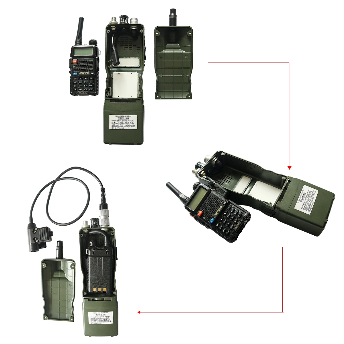PRC-152 КНР 152 Харрис макет радиоприемника чехол, военные рации-иди и болтай Walkie модель для Baofeng Радио, не Функция с U94 PTT 6-pin вилкой/корейский производитель кабелей