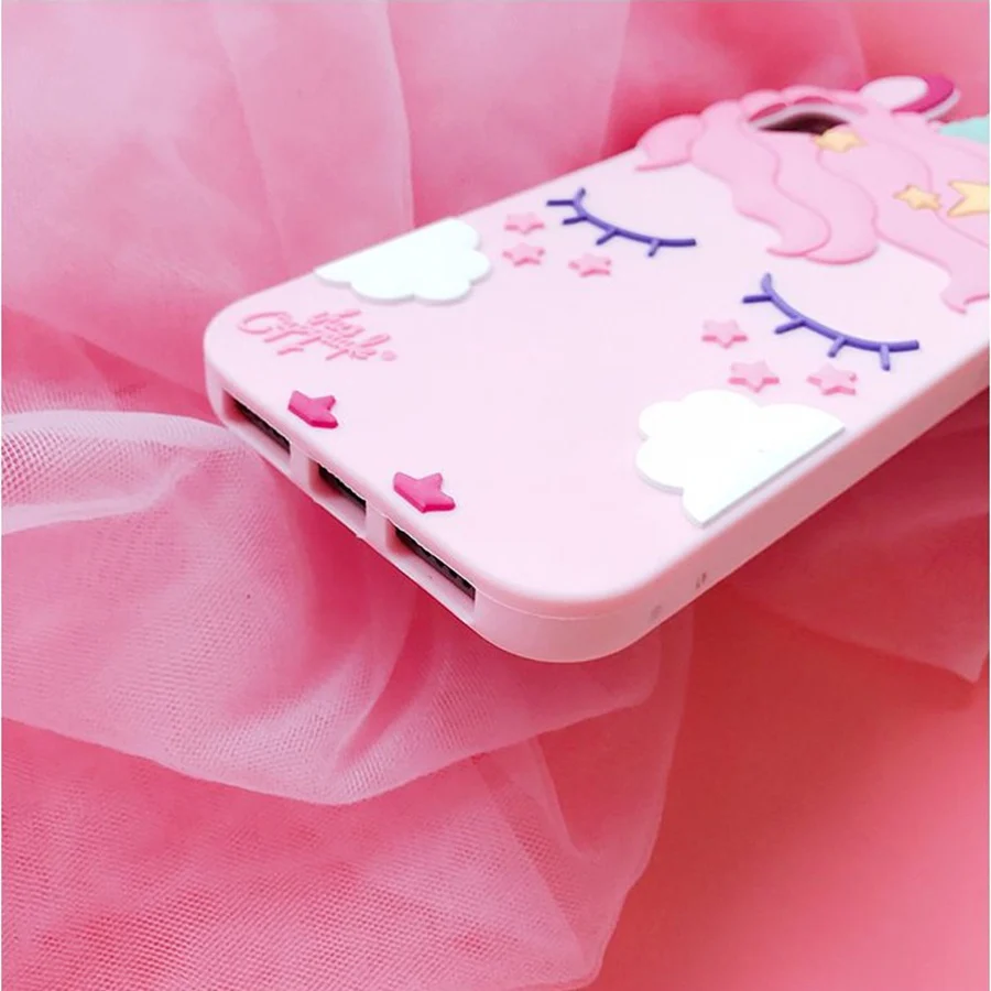 Мягкий силиконовый чехол с 3D рисунком единорога для iPhone 6 6S 5|Бамперы| |