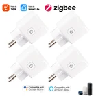 ZigBee Smart Plug ЕС 16A Мощность гнездо Функция времени дома голосового дистанционного Tuya Smart Life APP Управление с Alexa Google Home