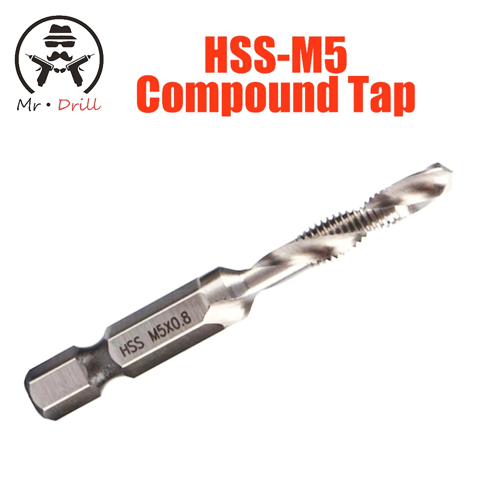 Метчик с шестигранным хвостовиком из быстрорежущей стали 4341 винт винтовой