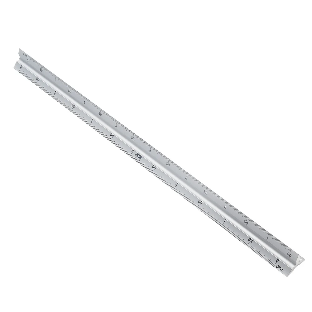 

30cm Aluminum Alloy Scale Ruler Clear Engineer Technical Silver Accurate Triangle Architect
