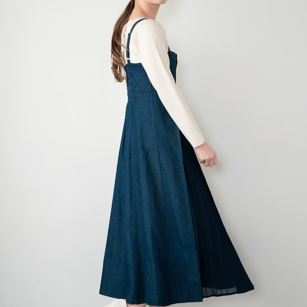 

2021 Summer Women Dress Spaghetti Strap Single-breasted A-line Midi Dresses Korean Janpanese Style Chic Casual Robe