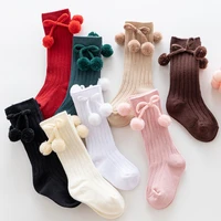 fashion winter baby girls cherry ball knee high socks toddler christmas socks for boys kids knitted sock leg warmer 0 5 years