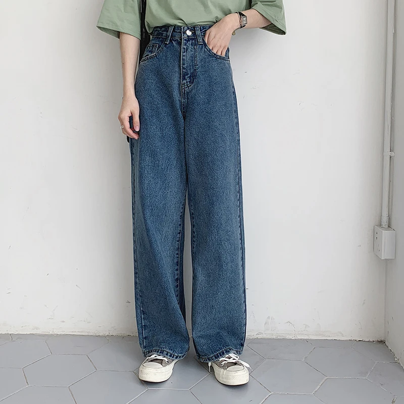 

Casual Retro Summer Women's Jeans High Waist Loose Wide Leg Pants Korean Straight Leg Jeans Women's Streetwear