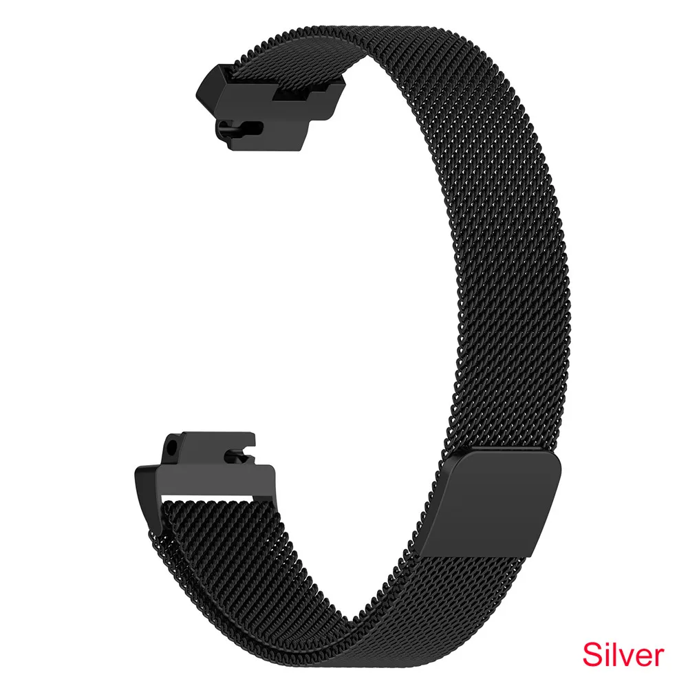 Черный Essidi Миланский ремешок для Fitbit inspire HR умный Браслет магнитный ремешок из нержавеющей стали застежка для Fitbit inspire - Цвет: Черный