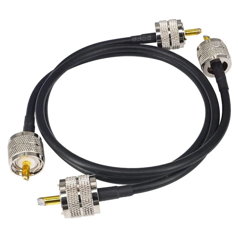 Комплект из 2 CB радиоантенных кабеля 50 см PL259 UHF штекер RG58 коаксиальный