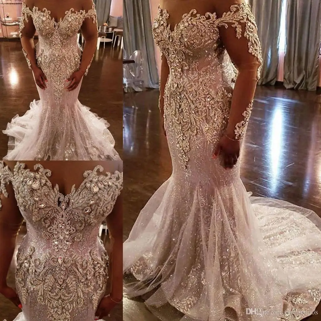 Блестящие сексуальные потрясающие свадебные платья 2019 в африканском