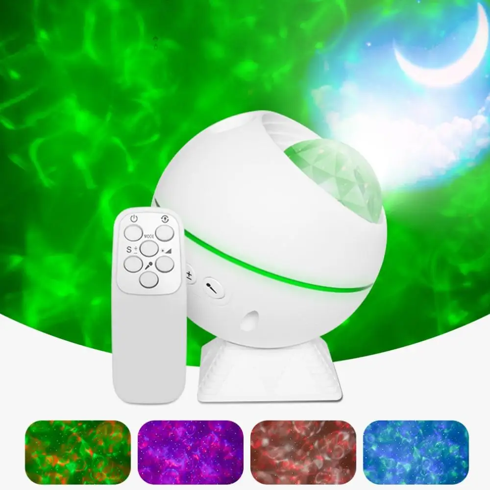 

Star Sky Projector Star Night Light Projection 10 Colors Ocean Waving Lights DropShipping Water ripple USB Voice Control Music