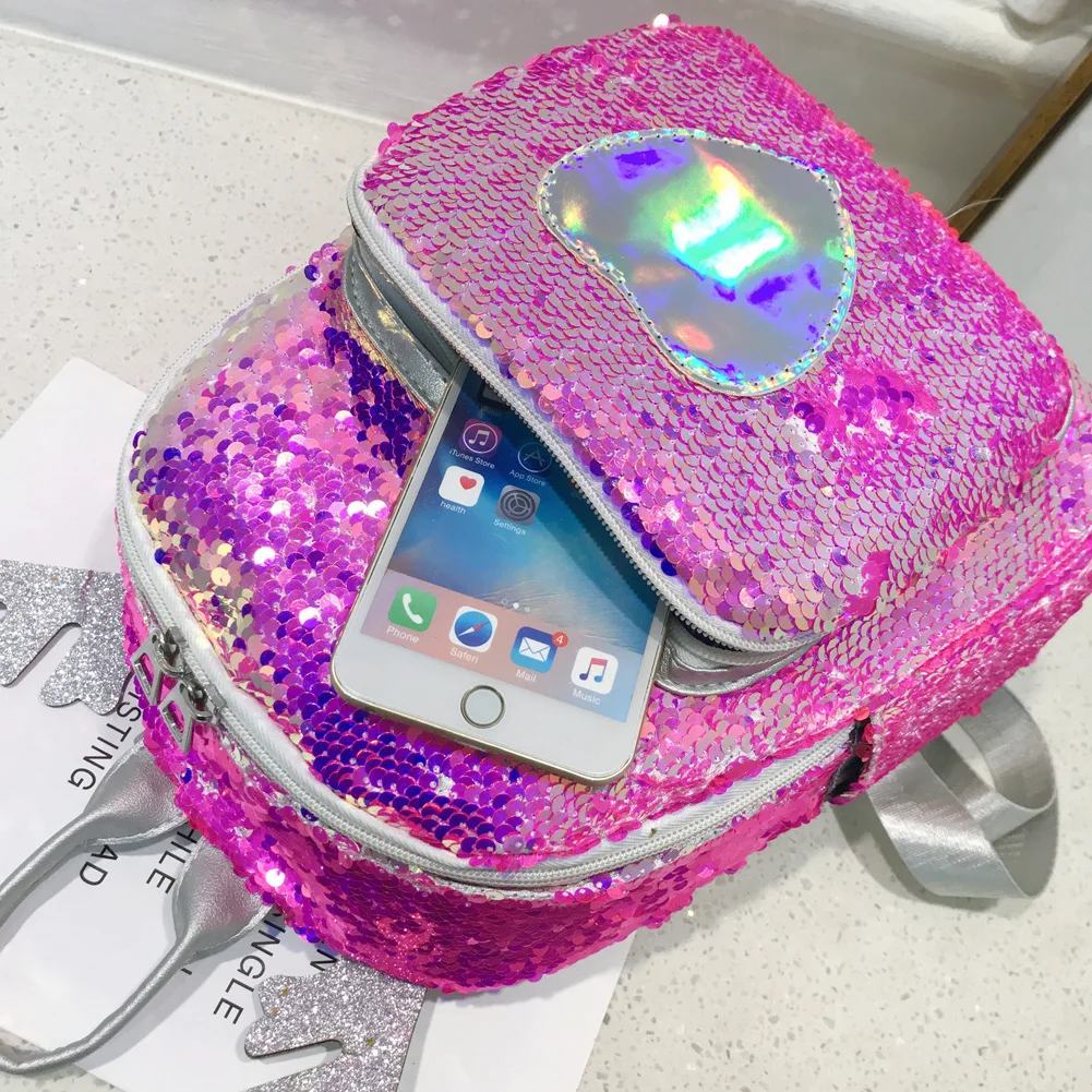 Shining Women's Unicorn Sequins School Backpack Girls Student Teenage Travel Party Mini Shoulder Bag Kids Small | Багаж и сумки