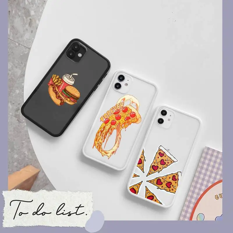

Pizza hamburger tasty food Phone Case matte transparent For iphone 7 8 11 12 plus mini x xs xr pro max cover