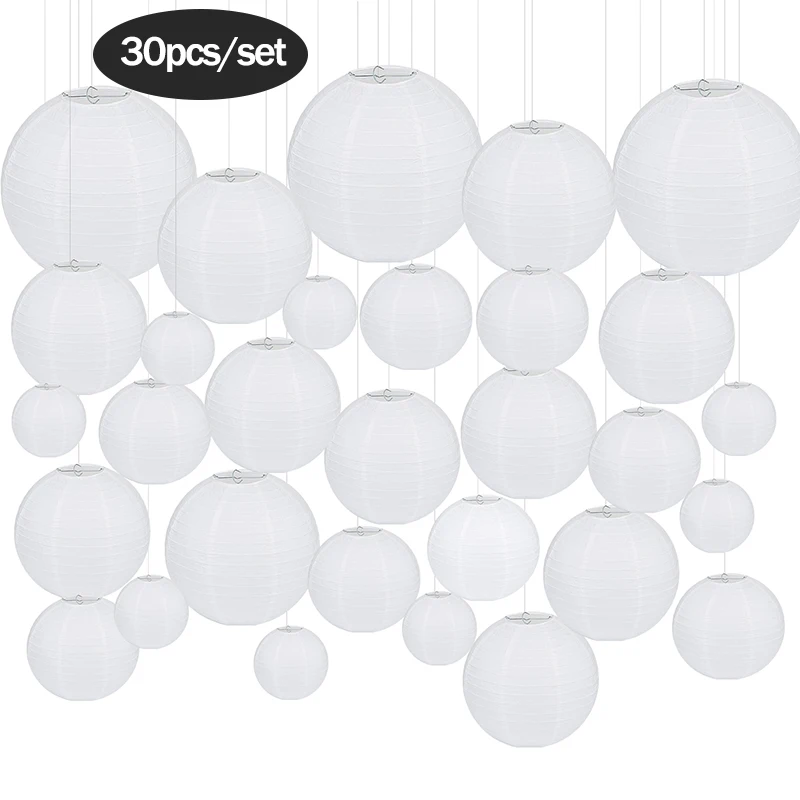 

30pcs/set Paper Lanterns Party Decorations 4inch-12inch Assorted Sizes for Baby Shower Birthday Wedding Home Decor