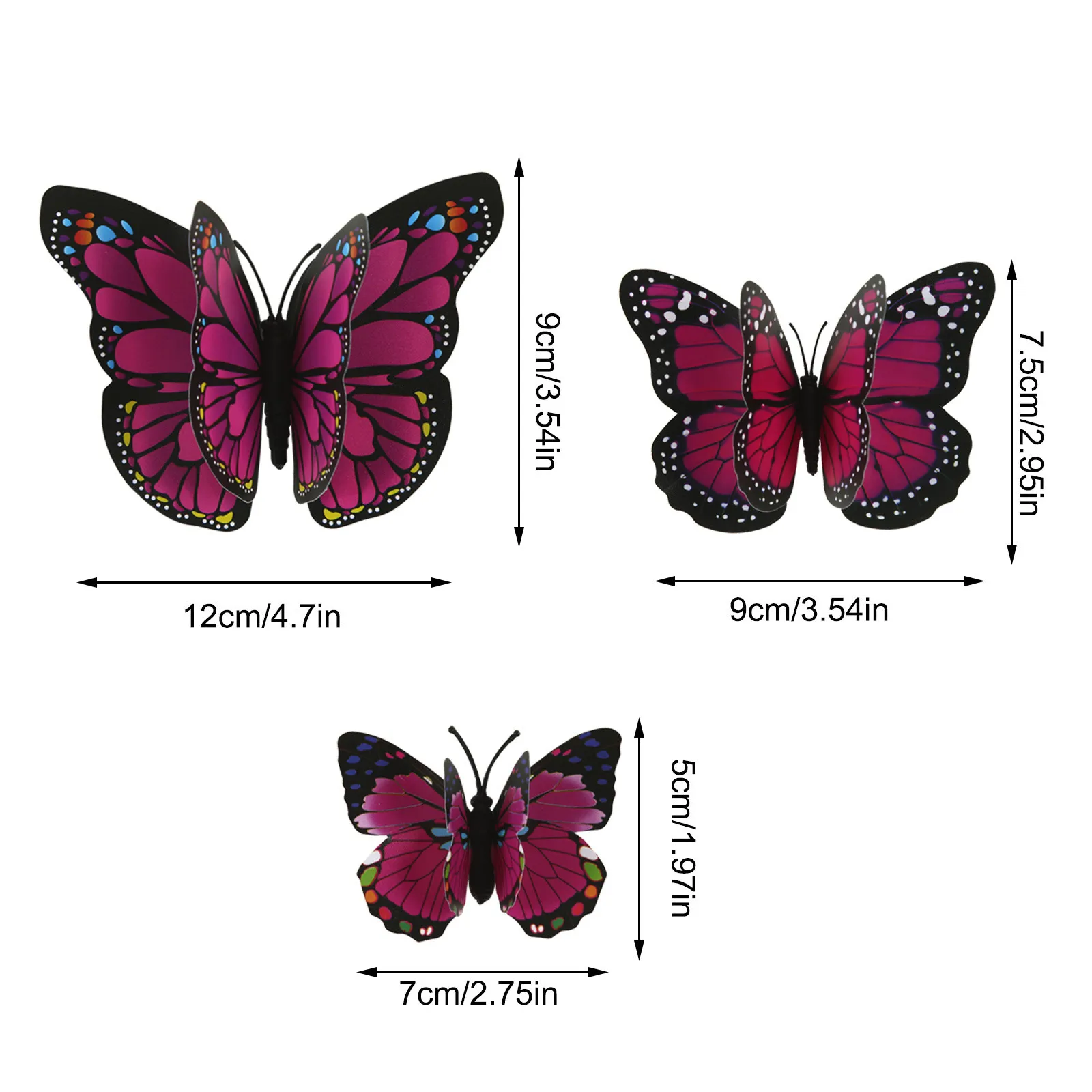 12 шт. DIY художественный дизайн наклейки на стену домашний декор красные