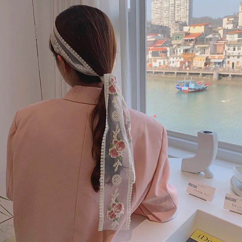 Новая заколка для волос Lystrfac с большим бантом и вышивкой розы женщин девушек