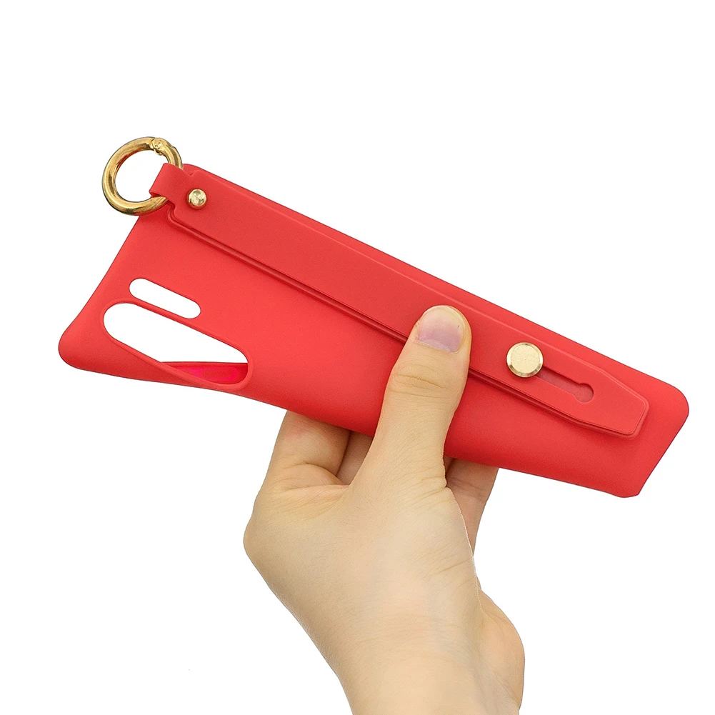 Wrist Strap Holder Case For Samsung Galaxy Note 10 Plus Ultra-thin Soft Silicone Wristband Back Cover iPhone 11 Pro Max Capa |