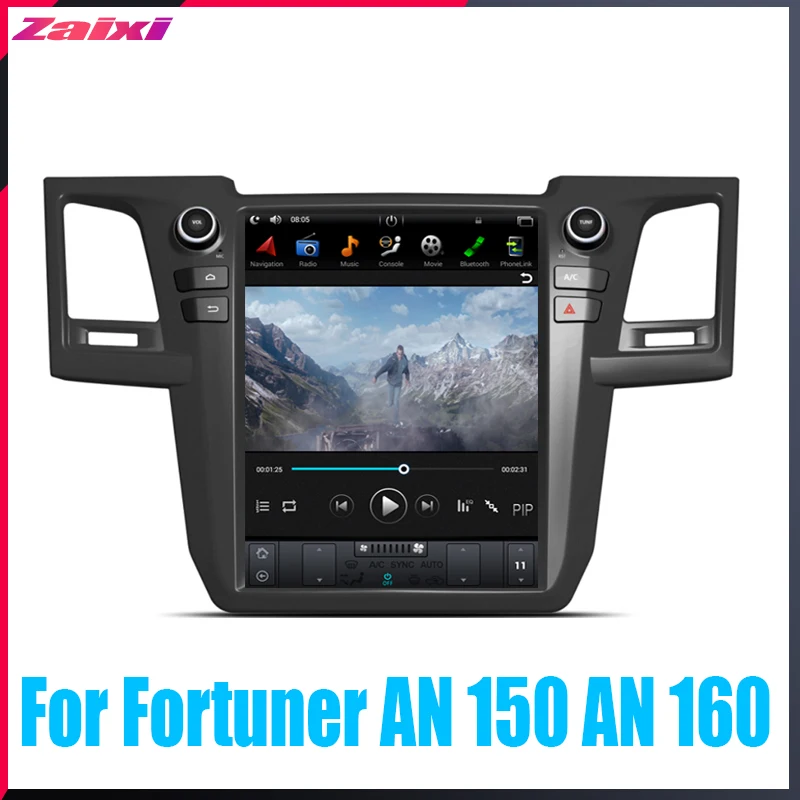 ZaiXi мультимедиа для Android gps для Toyota Fortuner REVO 2004~ радио вертикальный автомобильный сенсорный экран в стиле Tesla экран радио видео USB dab