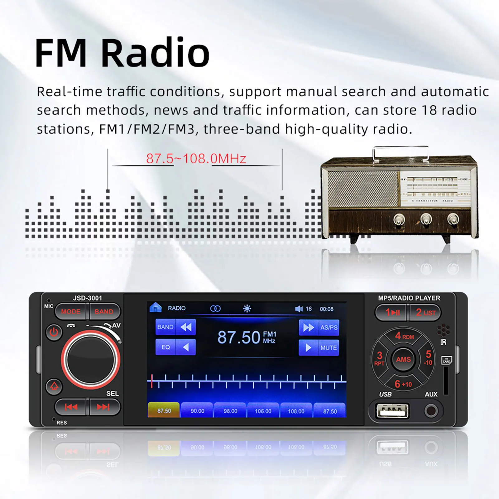 MP5-плеер с сенсорным экраном 4 1 дюйма автомобильное стерео радио Din Mirror Link