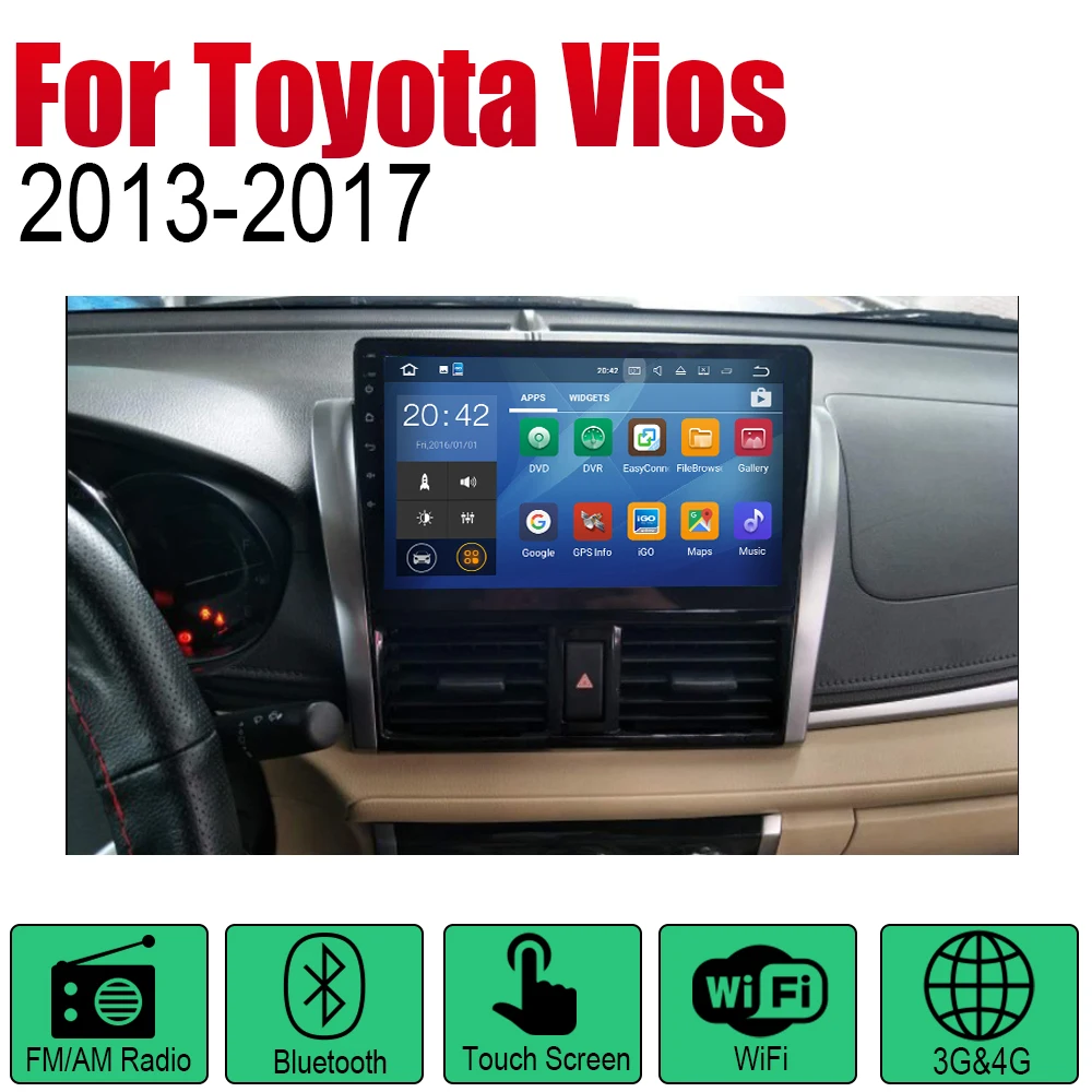 Автомагнитола ZaiXi Android 2 Din для Toyota Vios 2013 ~ 2017 автомобильный мультимедийный плеер