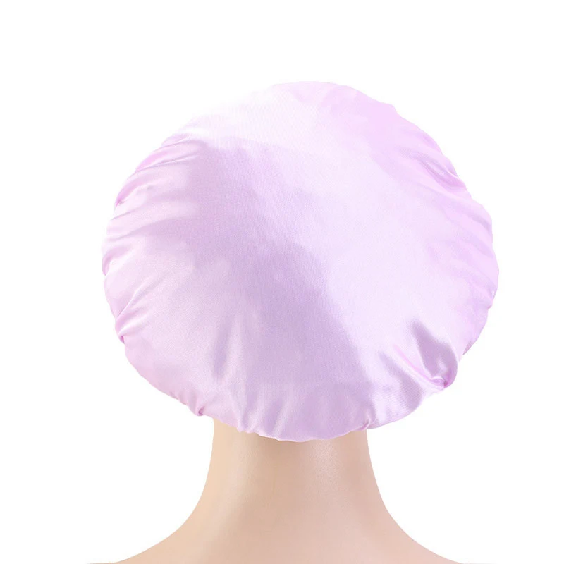 

2pcs Solid Sleep Cap Long Tail Cloak Hat Head Scarf Hat Cycling Cap Head Wrap Shower Cap