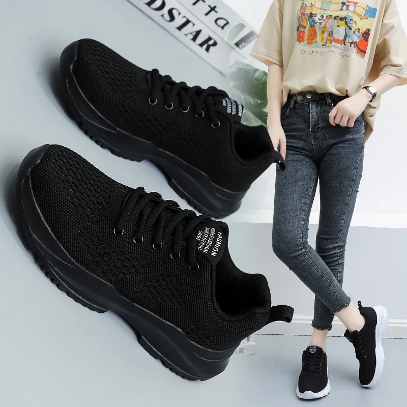 

2021Women Spring New Running Women's Shoes Sports Shoes Mesh Shoes Breathable Soft Comfortable Leisure Shoes Zapatillas De Mujer