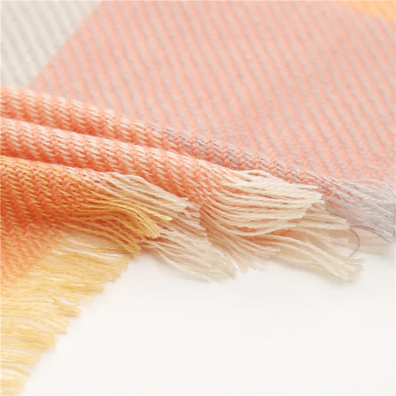 

New Women's Winter Triangle Scarf Autumn Plaid Warm Cashmere Scarves Female Shawls Pashmina Lady Bandana Wraps Blanket Bandana