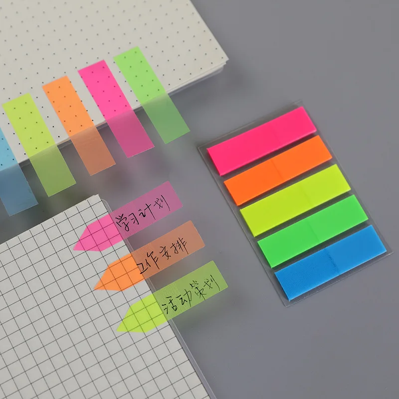 Fluorescence Colour Self Adhesive Memo Pad Sticky Notes Bookmark Sticker Paper for Kids Office School Stationery Supplies | Канцтовары