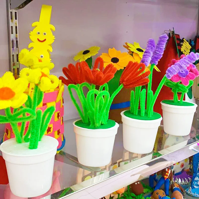 Ручная витая плюшевая палочка цветочные горшки для детского сада детские
