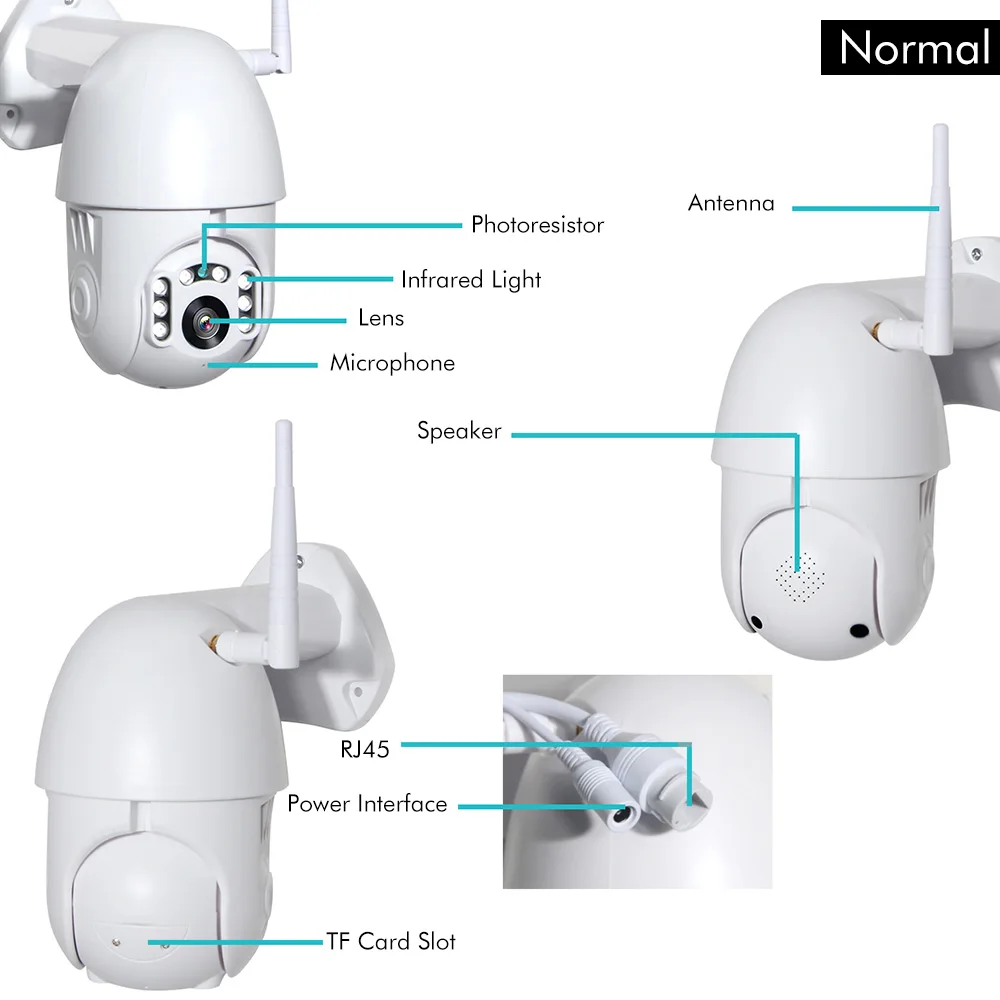 Умная Wi Fi IP камера HD 1080P 9 светодиодов 2 МП IP66 скоростная купольная ночная версия