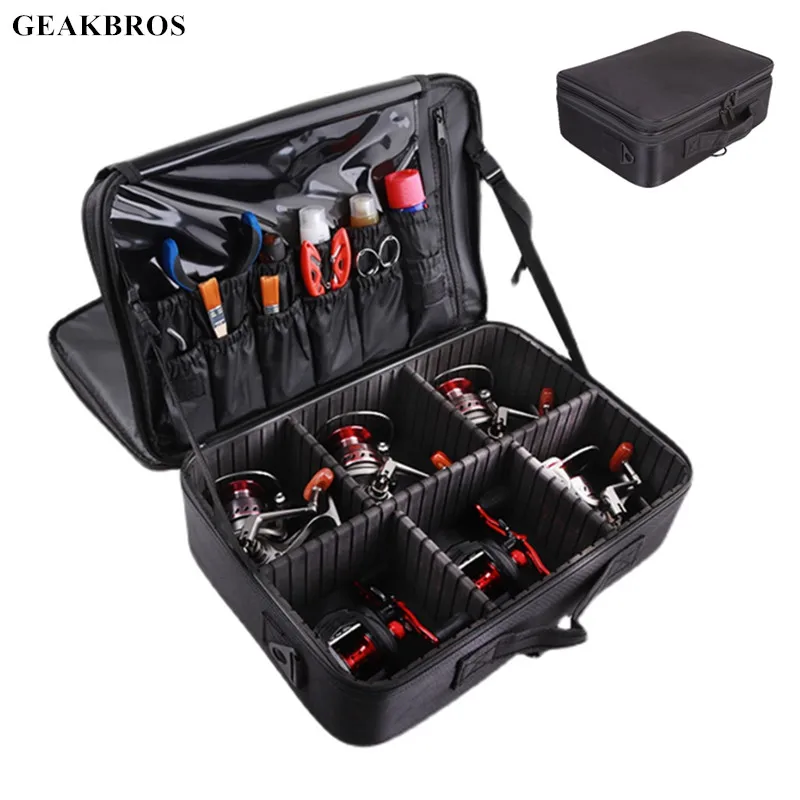 Portable Fishing Tackle Bag Fish Lure Line Storage Multi-lay