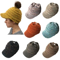 winter knit hat stretch warm beanie ski cap with visor for women girl newsboy cabbie cap beret