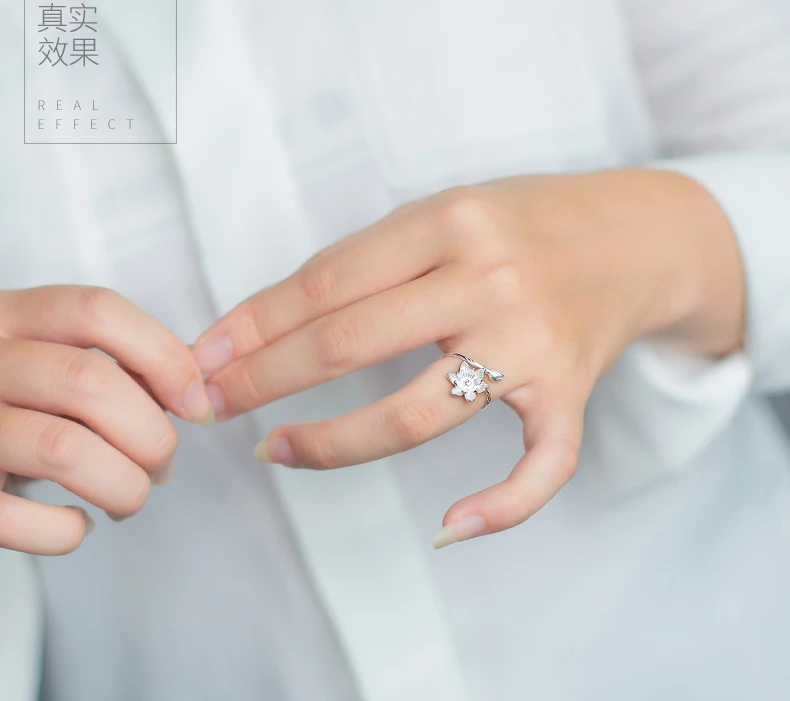 Женское кольцо с лотусом Trustdavis минималистичное регулируемое из стерлингового