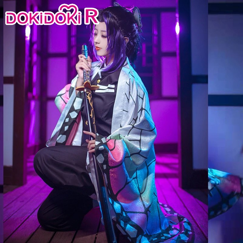 DokiDoki R аниме косплей демона Slayer: Kimetsu no Yaiba Kochou Shinobu костюм на Хэллоуин женский