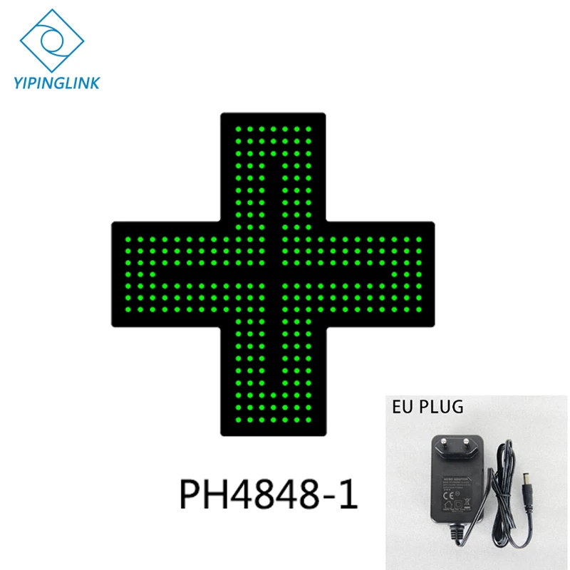 PH4848-1-EU PLUG Зеленый синий светодиодный знак Креста высокой яркости маленький размер 48*48 см медицинский магазин Неоновый крест Крытый крест доска - Мощность в ваттах: PH4848-1-EU PLUG