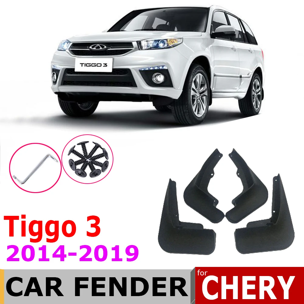 

Автомобильные Брызговики для Chery Tiggo3 Tiggo 3 2019 ~ 2014, 4 шт., брызговики для крыльев, брызговики, аксессуары для крыльев 2018 2017 2016 2015