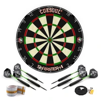 cuesoul shooter i official size tournament sisal bristle dartboard with dart setapproved by the wdf for steel tip darts